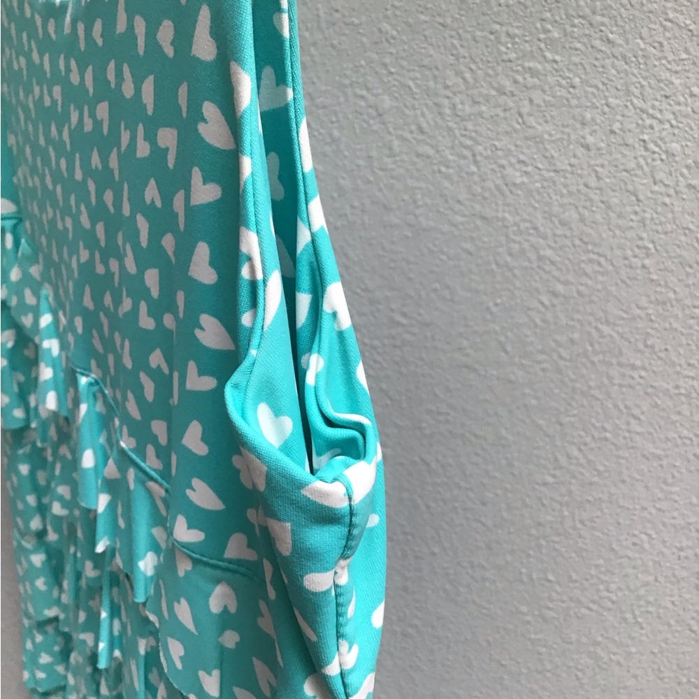 Turquoise Sleeveless Ruffle Dress - Picture 6 of 6